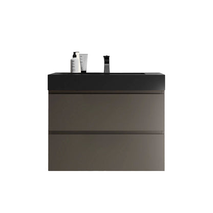 Alice - Bathroom Vanity With Sink, Large Storage Wall Mounted Floating Bathroom Vanity For Modern Bathroom, One-Piece Sink Basin Without Drain And Faucet