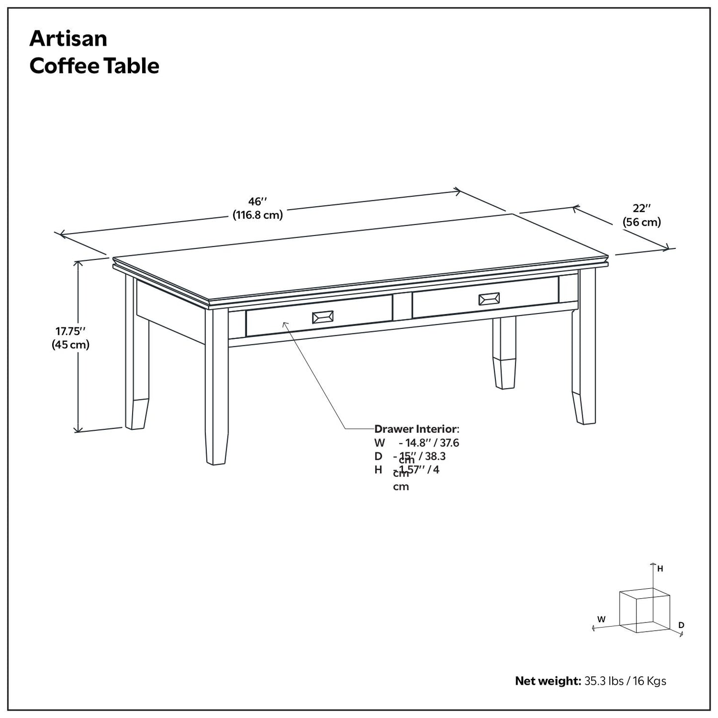 Mesa de centro Artisan - Marrón rojizo