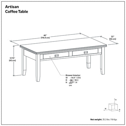 Mesa de centro Artisan - Marrón rojizo
