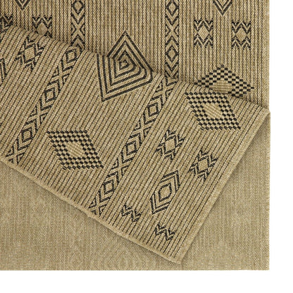 Alfombra Earth para interior y exterior, 2,28 m x 3,18 m, color natural y negro