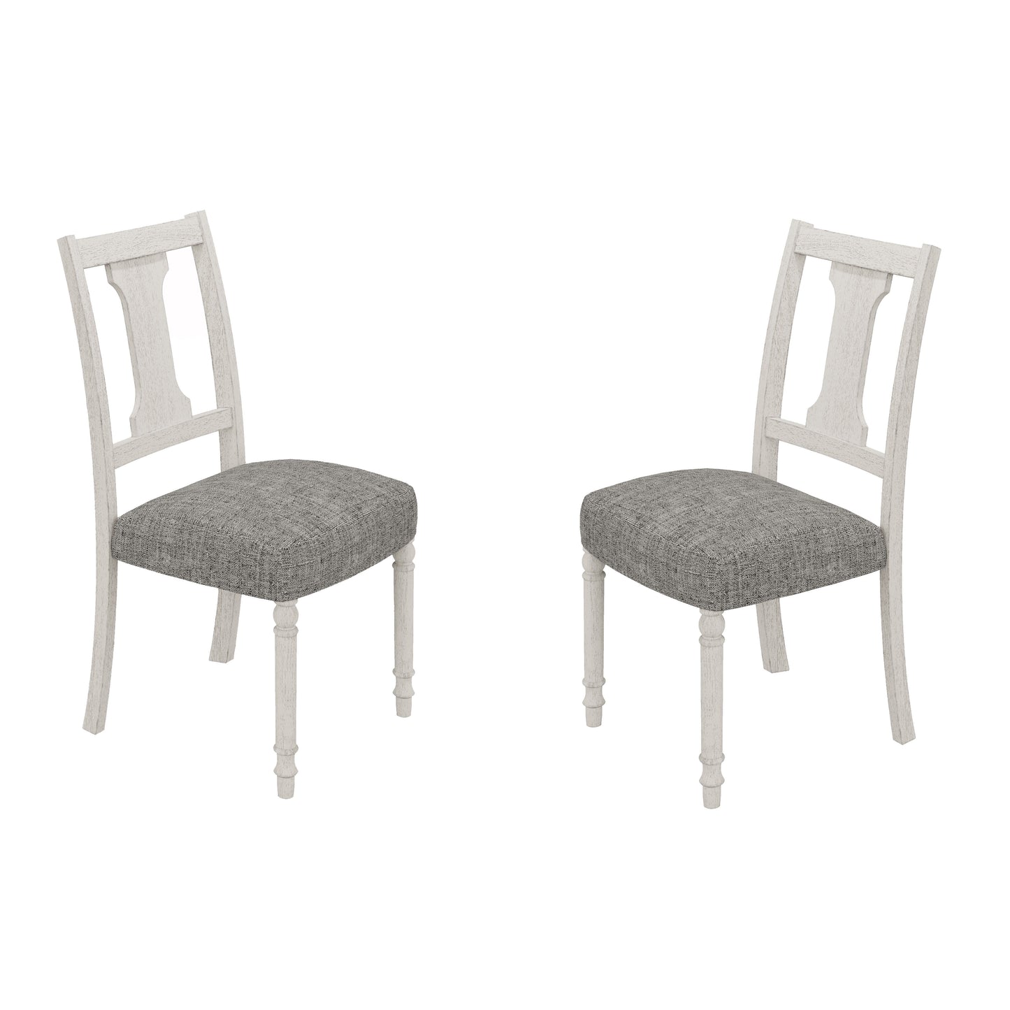 Tannen - Silla de comedor auxiliar (juego de 2) - Blanco y gris