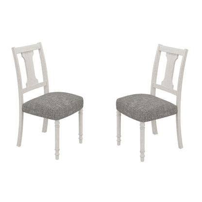 Tannen - Silla de comedor auxiliar (juego de 2) - Blanco y gris