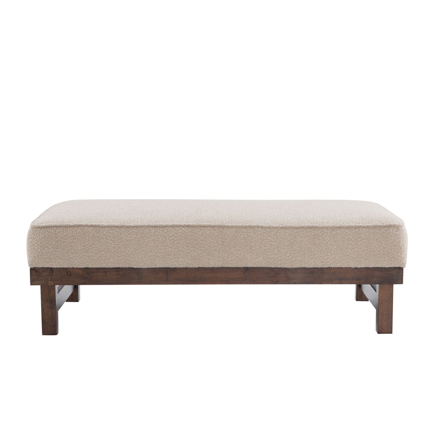 Modern Upholstered Cocktail Ottoman Bench With Cushion Top
