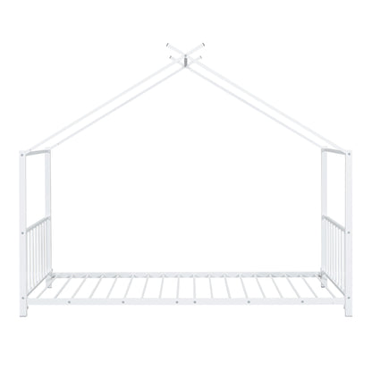 Metal House Platform Bed With Modern Design And Durable Frame
