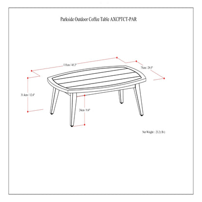 Parkside - Mesa de centro para exterior - Teca clara