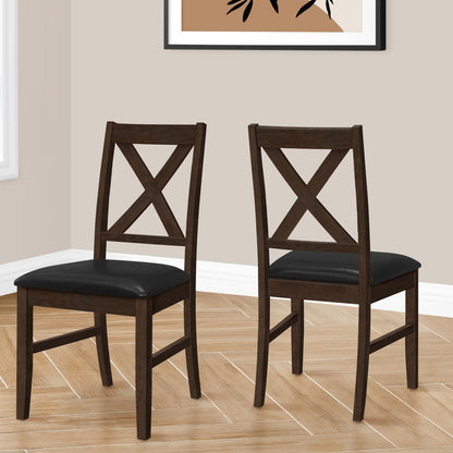 Silla de comedor lateral tapizada, estilo transicional (juego de 2)