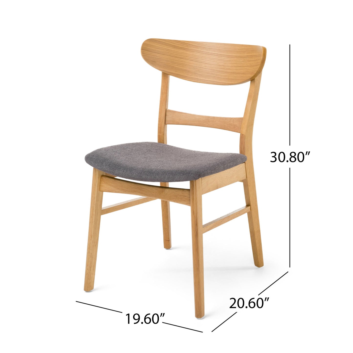 Mid Century Modern Dining Chair With Upholstered Seat And Wood Frame