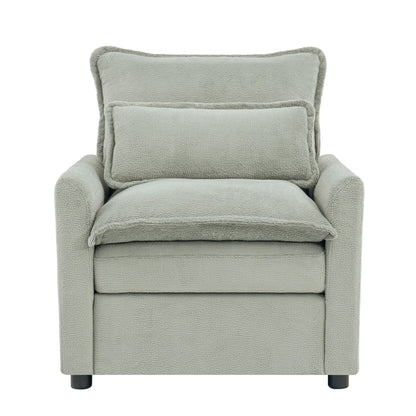 Modern Single Seat Accent Chair With Side Storage Pockets