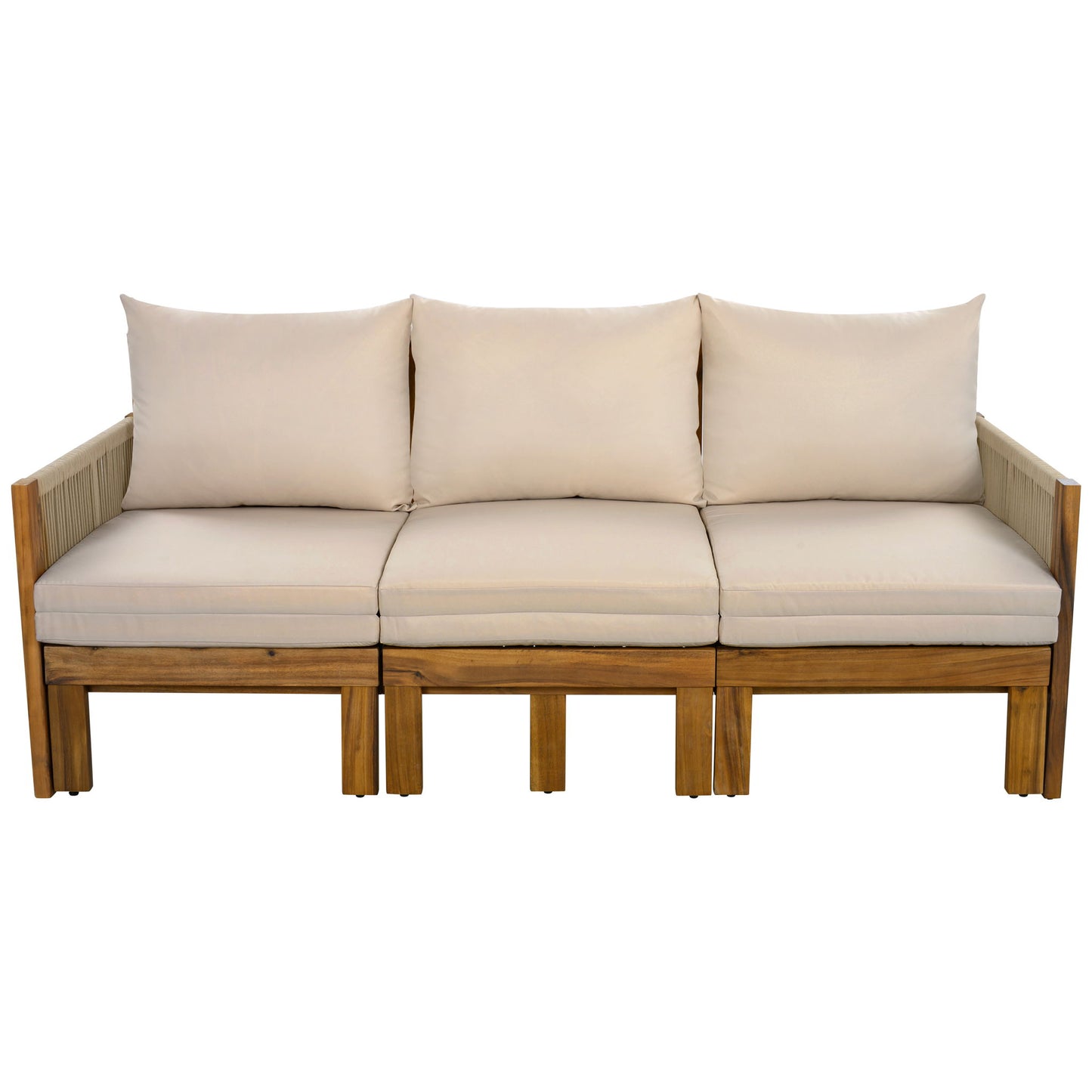 Outdoor Daybed, Patio Sofa Bed, 3 Seat Convertible Sunbed