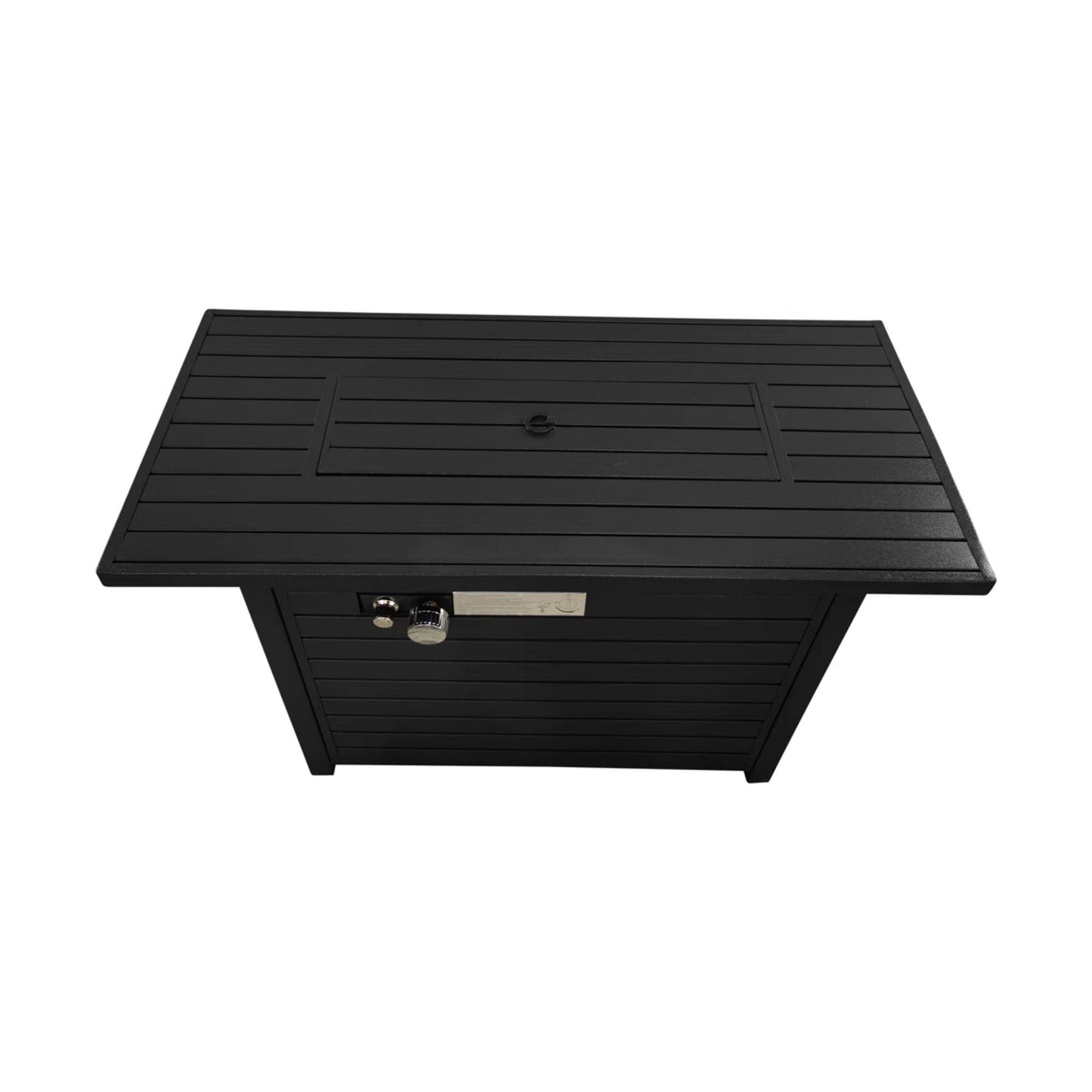 Mesa y tapa para fogata de exterior - Negra