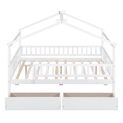 House Bed With 2 Drawers