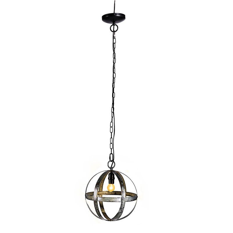 Lámpara de araña de metal, lámpara colgante con cadena ajustable para cocina, bombilla no incluida - Gris