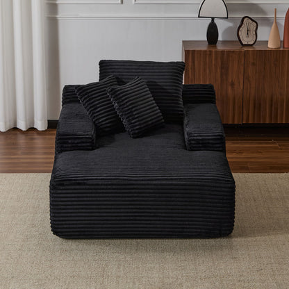 Oversized Chaise Lounge Chair Cozy Cloud Couch With 3 Throw Pillows And Wide Armrest
