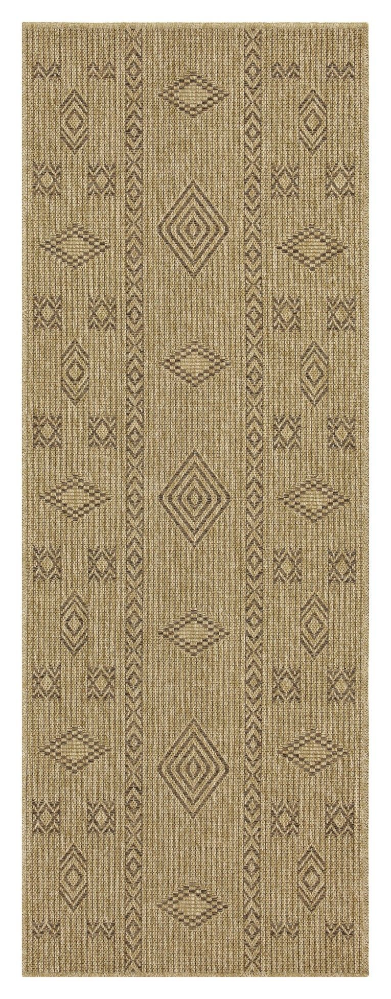 Alfombra Earth (80 cm x 220 cm) para interior y exterior, color yute, color moca