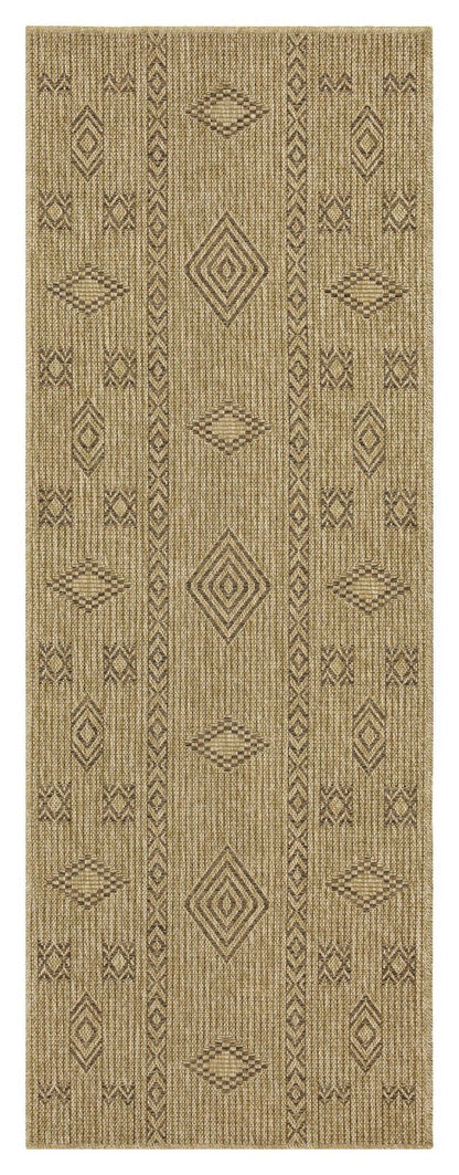 Alfombra Earth (80 cm x 220 cm) para interior y exterior, color yute, color moca