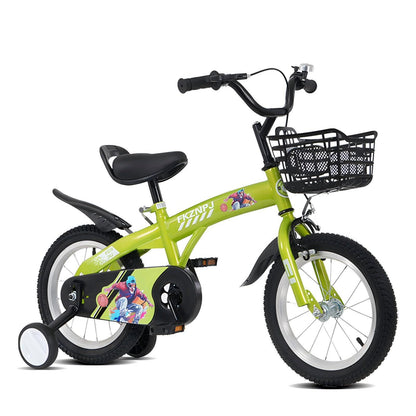 Fkznpj - Bicicleta deportiva para niños de 16" con ruedas de entrenamiento y soporte. Sillín ajustable. Ideal para niños y niñas de 4 a 8 años. Altura de 41 a 46". Disponible en varios colores.