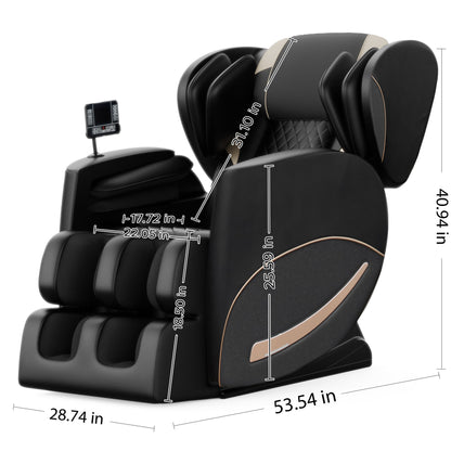 Zero Gravity Massage Chair Recliner With 10 Massage Heads And Full-Body Air Pressure - Black