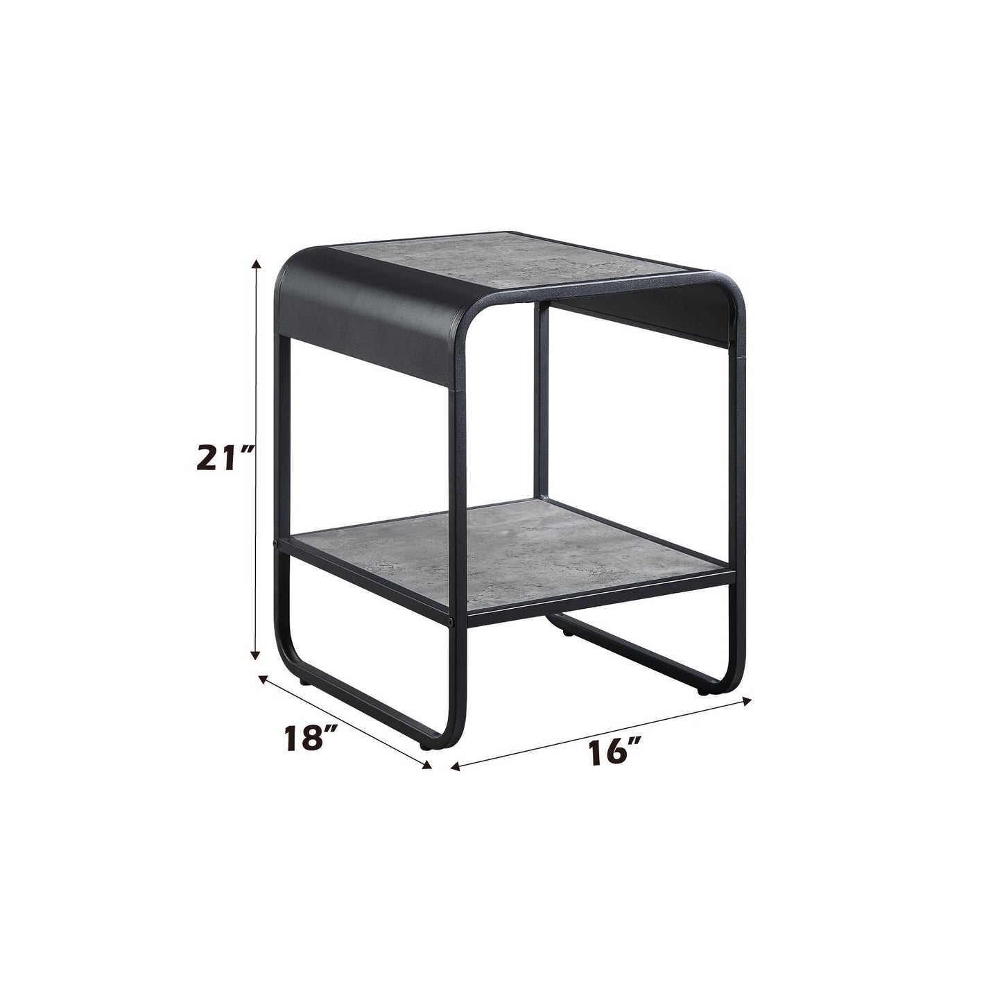 Raziela - Mesa auxiliar - Gris hormigón/Negro