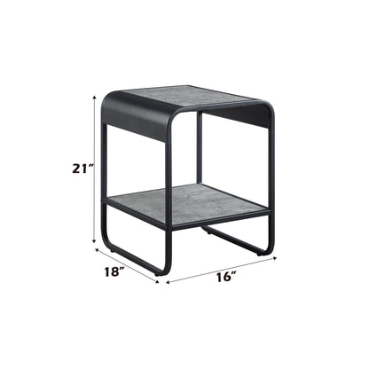 Raziela - Mesa auxiliar - Gris hormigón/Negro