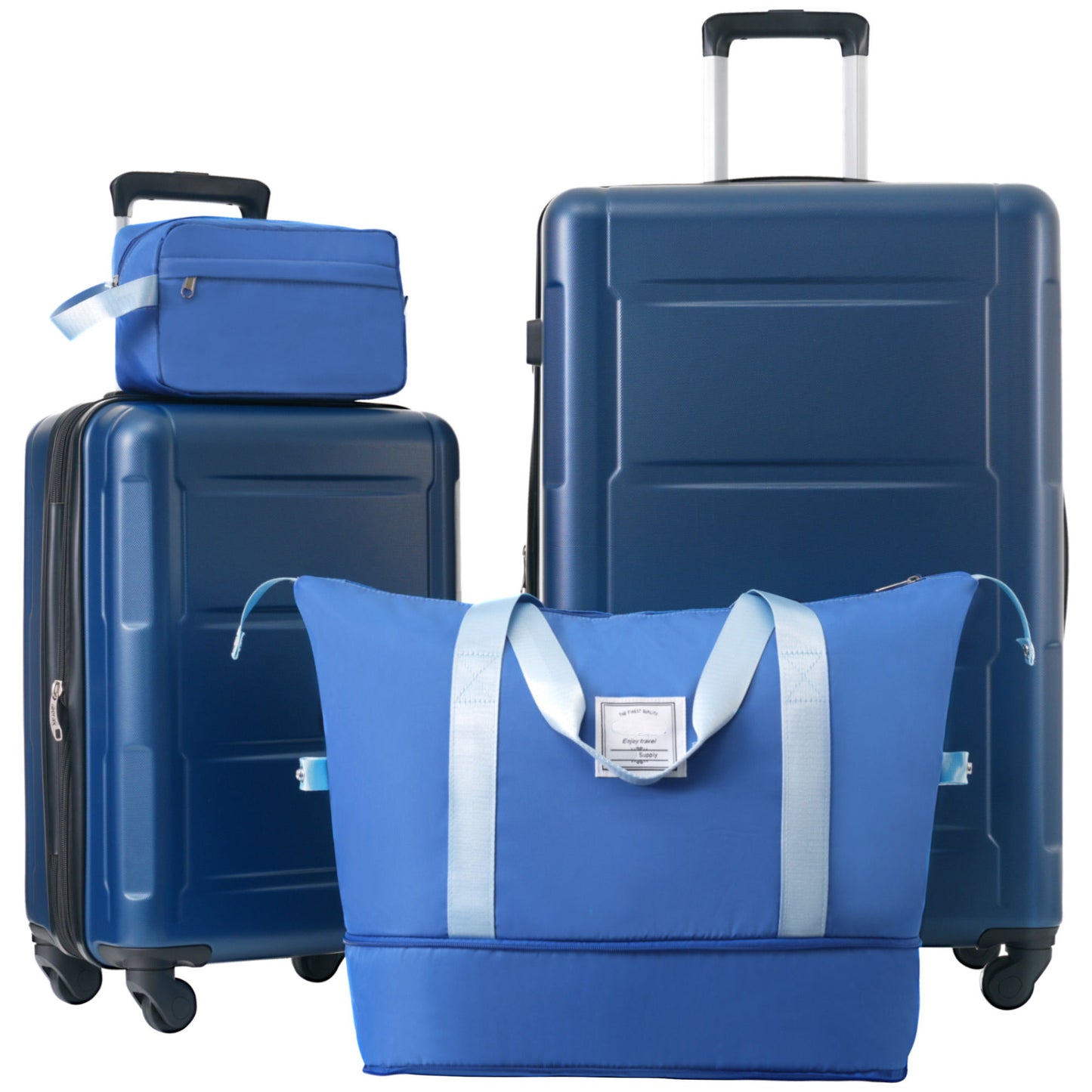 Juego de 2 maletas con ruedas giratorias extensibles, maleta ligera de ABS con cerradura TSA de 20"/28"