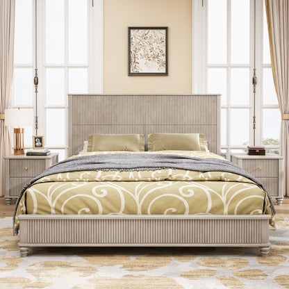 Platform Bed Frame With Tall Headboard