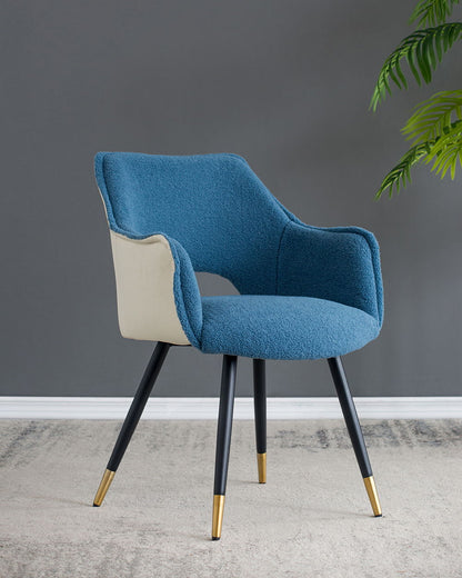 Side Chair, Living Room Bedroom Kitchen Vanity Accent Chair (Set of 2) - Blue