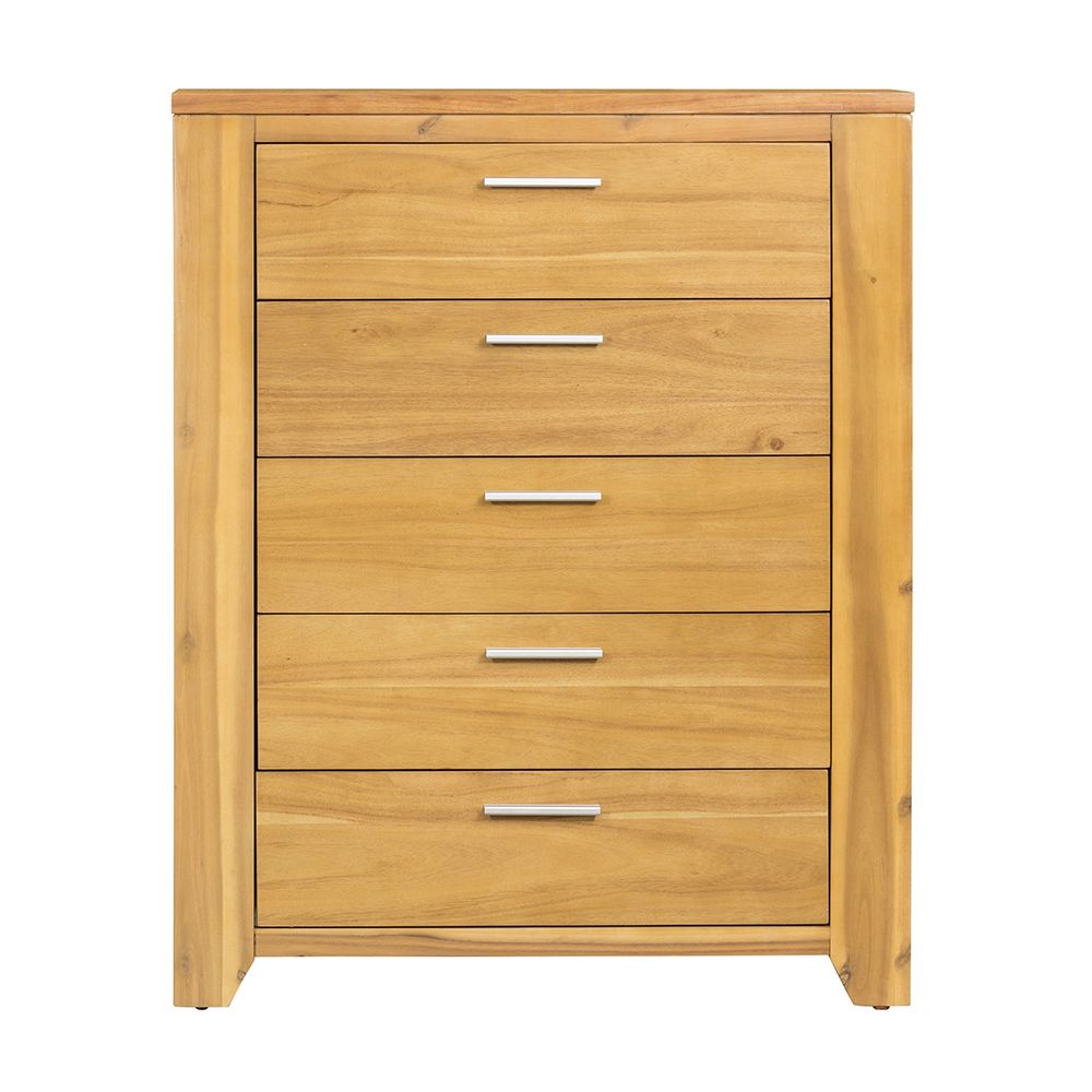 Cómoda de 5 cajones - Madera natural/Marrón
