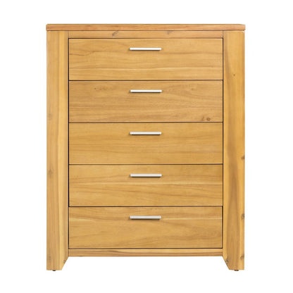 Cómoda de 5 cajones - Madera natural/Marrón