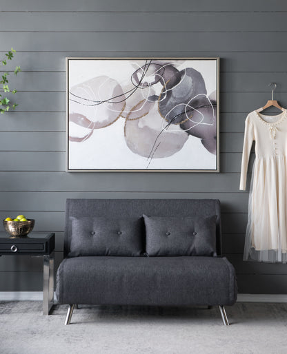 Large Modern Oil Painting, Hand Painted Abstract Watercolor Texture - Multicolor
