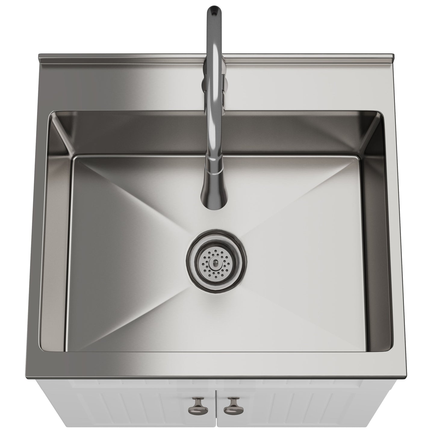 Beckham - Mueble de lavandería, grifo y fregadero de acero inoxidable