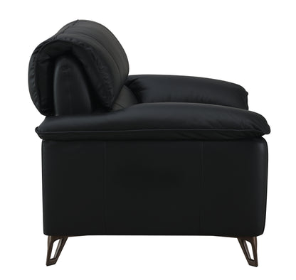 Eilene - Silla de cuero de grano superior - Negro