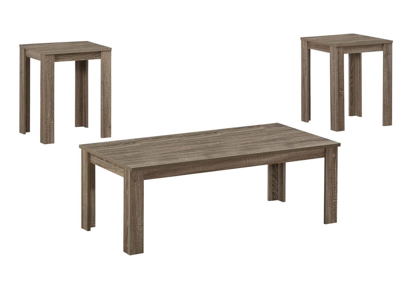 Juego de mesa de centro, auxiliar, de esquina y de acento para sala de estar de estilo transicional (juego de 3)