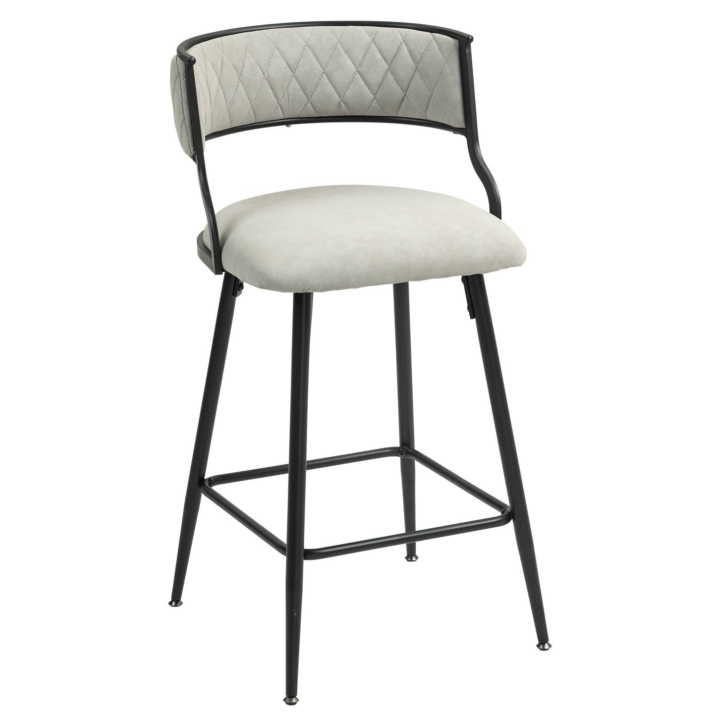 Counter Height Bar Stools With Powder Coating Base And Footrest (Set of 2) -