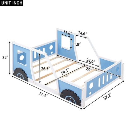Classic Car Shaped Platform Bed With Wheels