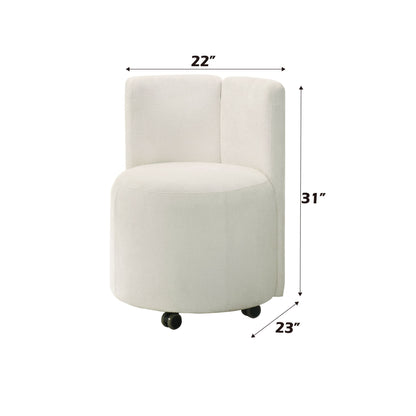 Blayde - Silla auxiliar de chenilla con asiento giratorio (juego de 2) - Blanco