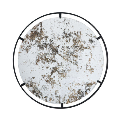 Theodor - Mirror With Industrial Design Round Mirror With Metal Frame For Wall Decor & Entryway Console Lean Against Wall - Black