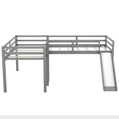 L Shaped Loft Bed With Ladder And Slide