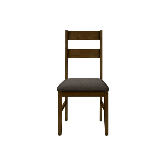 Silla de comedor tapizada, lateral, estilo transicional (juego de 2) - Marrón