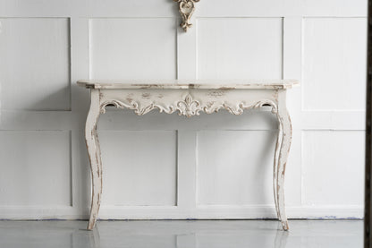 Slimline wash Console Table, For Hallway Living Room Bedroom - White Washed