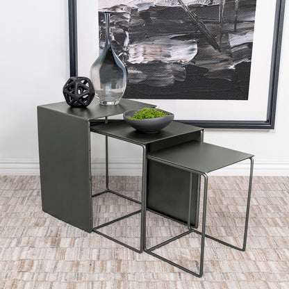 Vestal - 3 Piece Rectangular Nesting Table Set - Gray