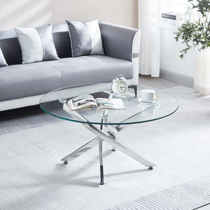 Modern Round Tempered Glass Table With Legs