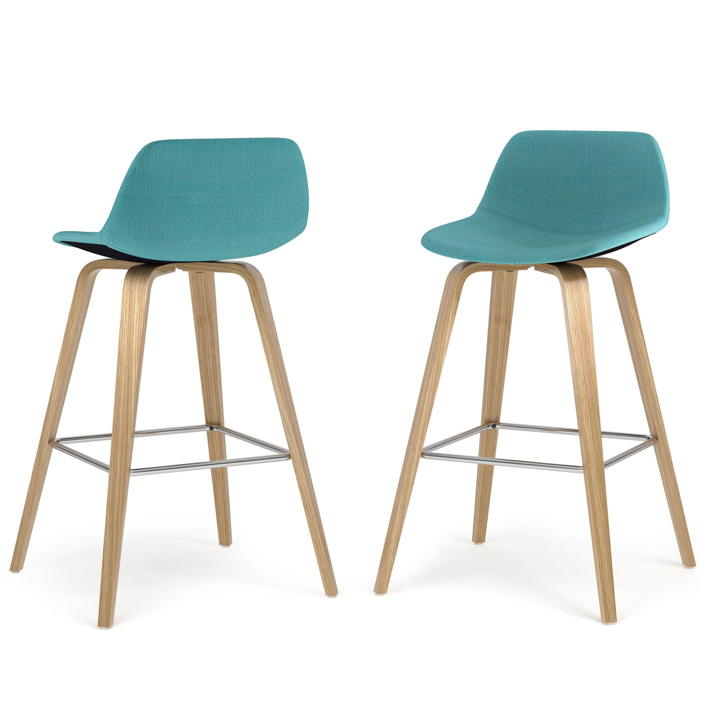 Randolph - Taburete de bar/mostrador de madera curvada (juego de 2) - Azul