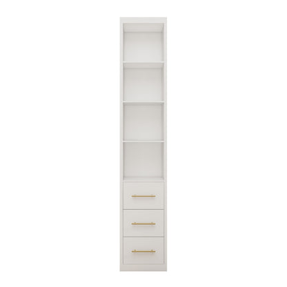 Tall Storage Cabinet With 3 Drawers For Bedroom - White