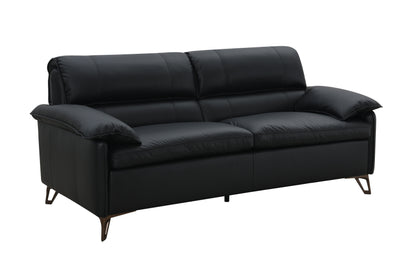 Eilene - Loveseat de cuero de grano superior - Negro