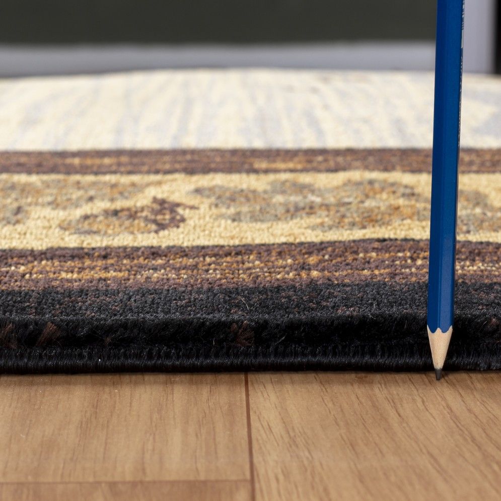 Alfombra estilo Lodge Nature's Nest de 1,60 m x 2,20 m, multicolor y negra
