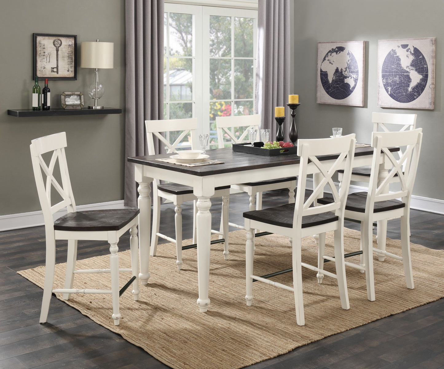 Gathering Dining Table With Leaf - Brown / White