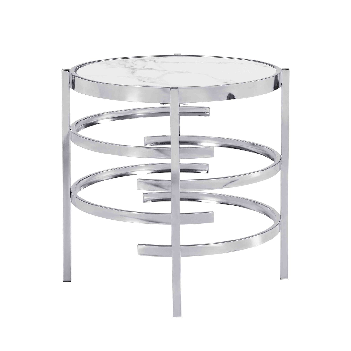 Elegante mesa auxiliar Pandora de piedra sinterizada, mesa de centro pequeña para sala de estar