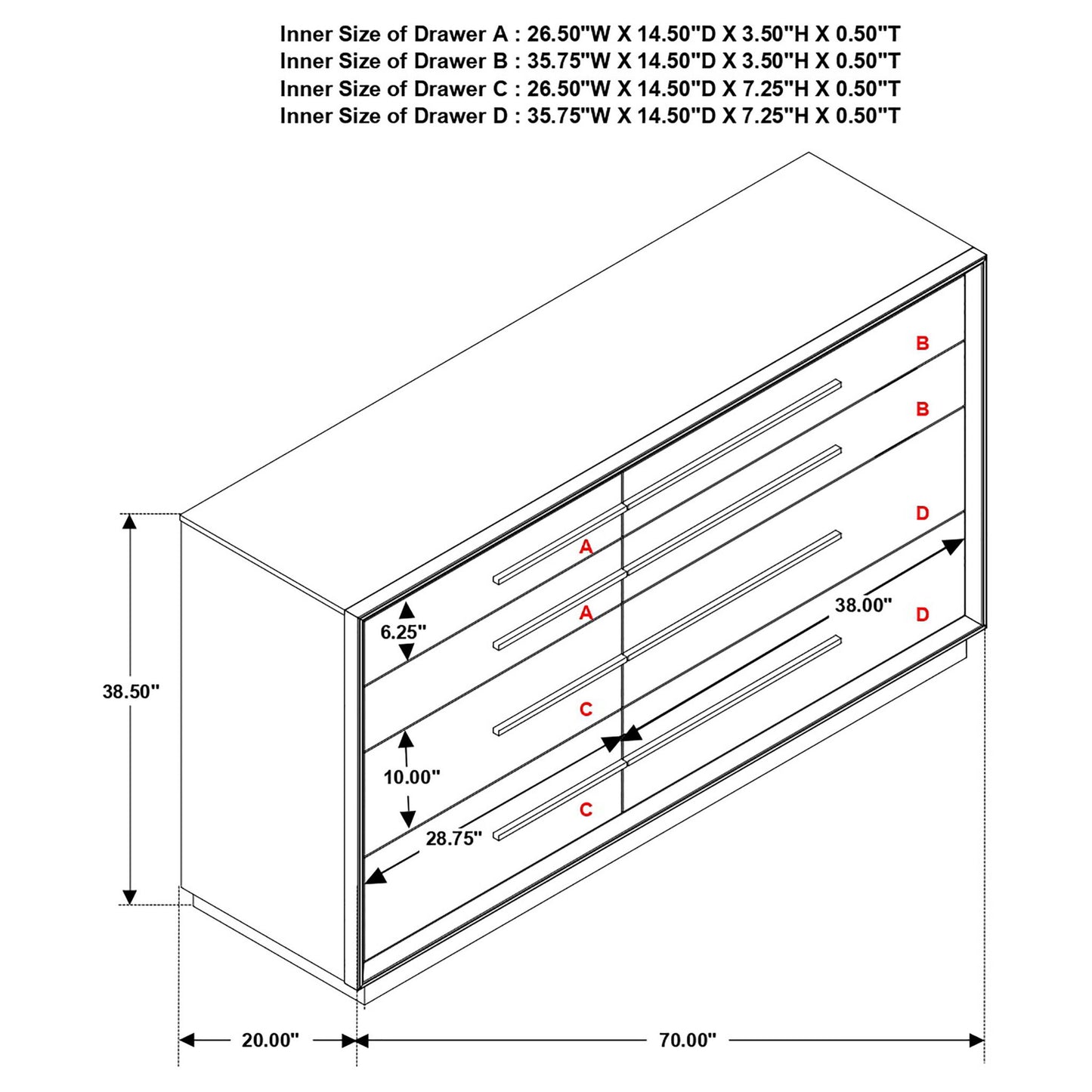 Prescott - 8 Drawer Dresser
