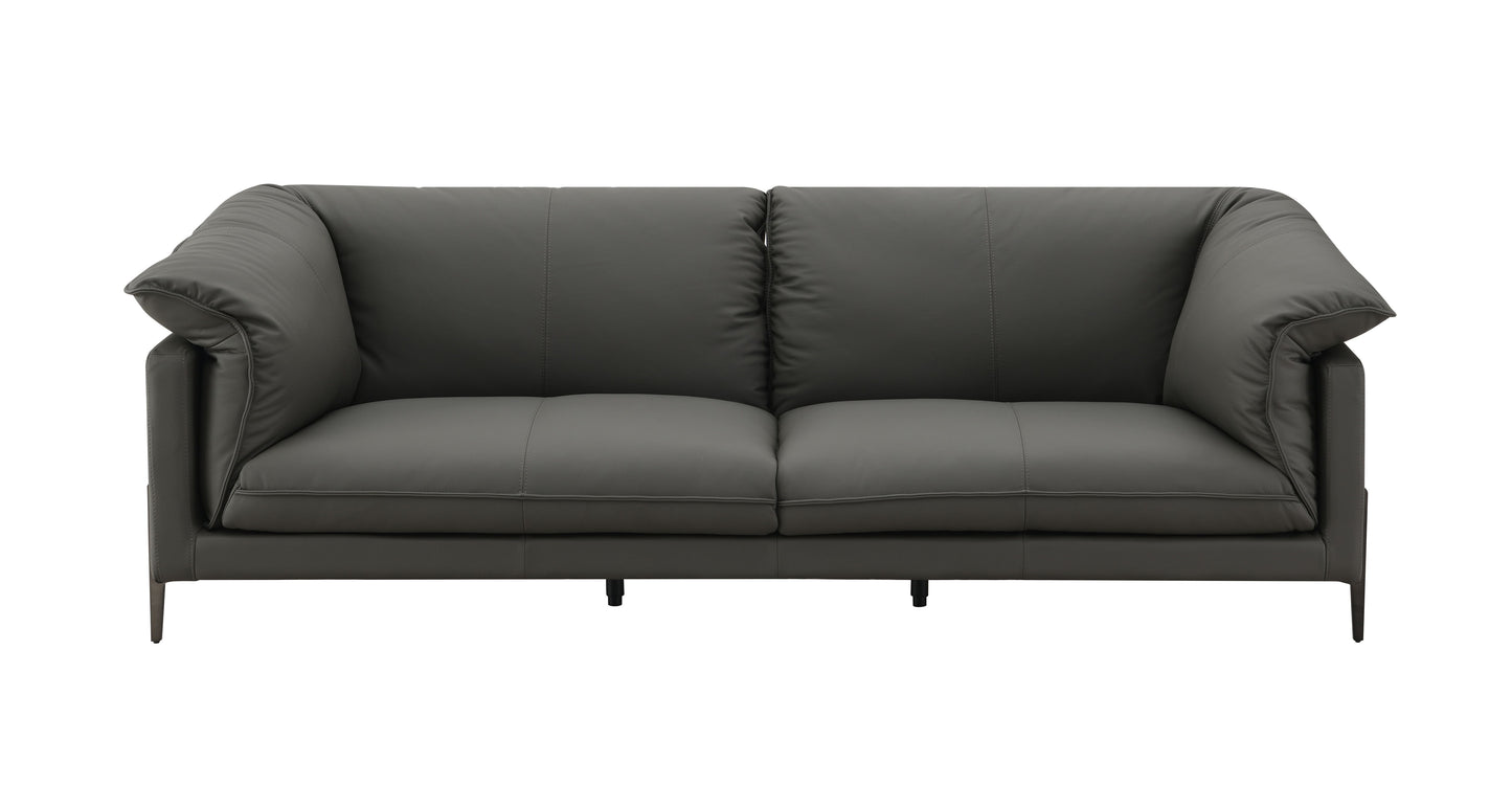 Tadi - Loveseat de cuero de grano superior - Negro