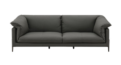 Tadi - Loveseat de cuero de grano superior - Negro